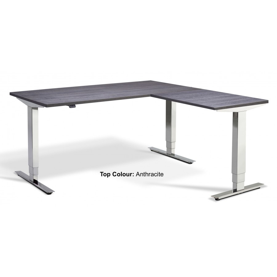 Cromo Corner Triple Motor Chrome Height Adjustable Desk